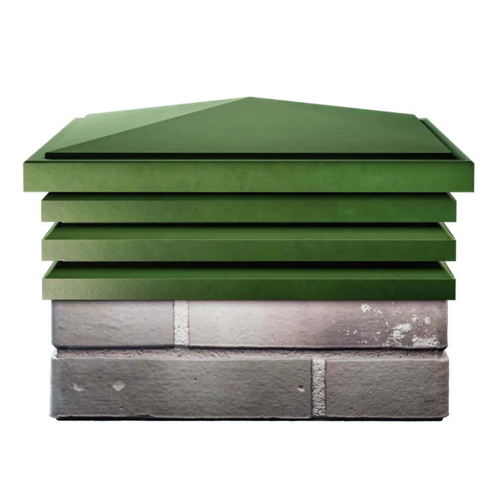 Колпак Zking Бона ХайТек Зеленый на столб 1.5х1.5 кирпича (385х385мм) Зеленокумск фото