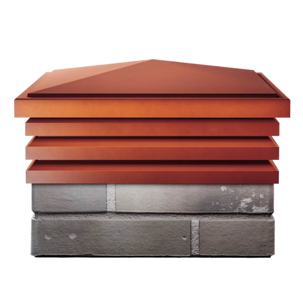 Колпак Zking Бона ХайТек Красный на столб 1.5х1.5 кирпича (385х385мм) Зеленокумск фото