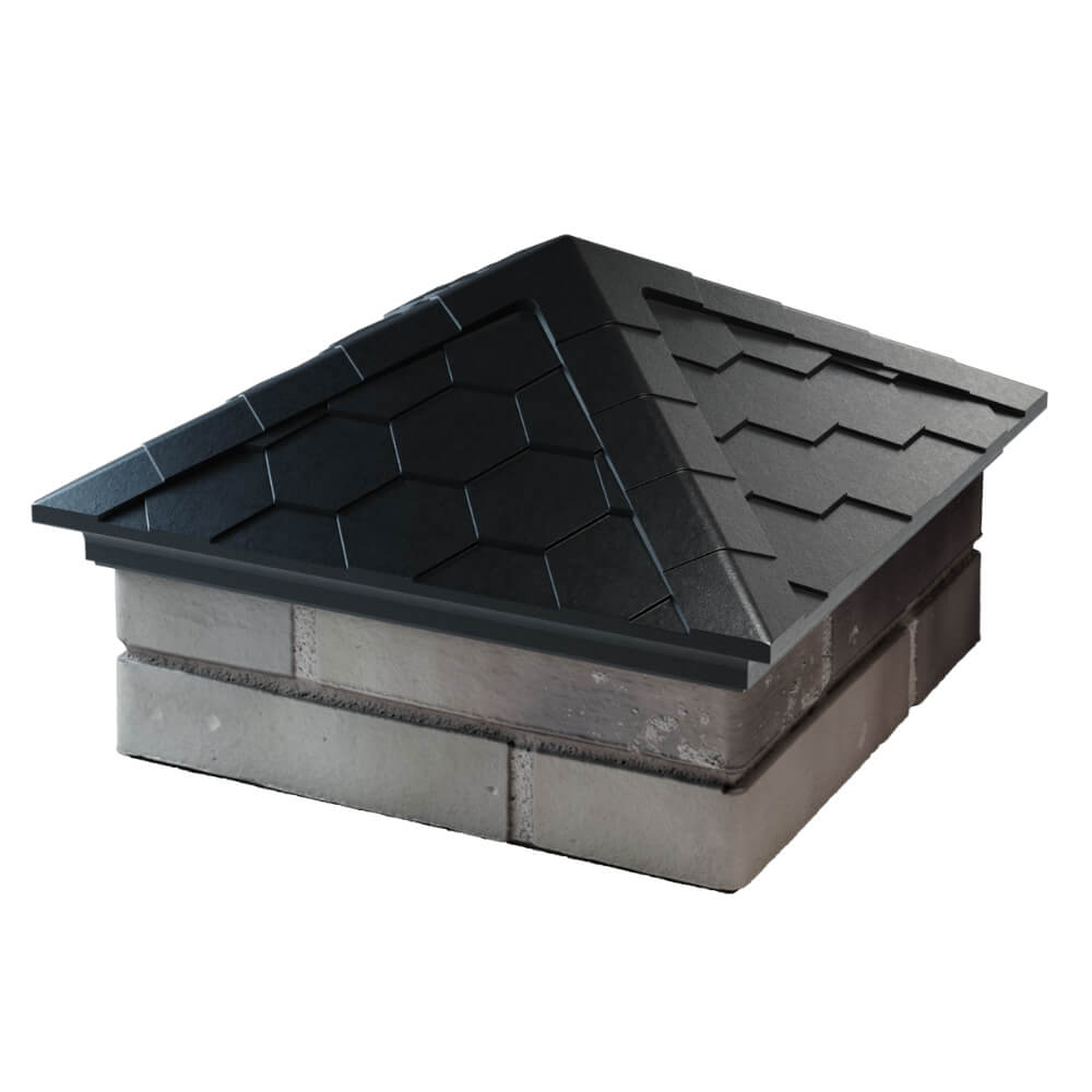 Колпак Zking Эверест Черный на столб 1.5х1.5 кирпича (390х390мм) в Зеленокумске фото