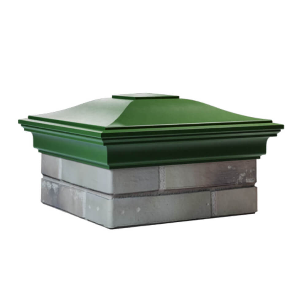 Колпак Zking Монблан Зеленый на столб 1.5х1.5 еврокирпича 0.7НФ (355х355мм) в Зеленокумске фото