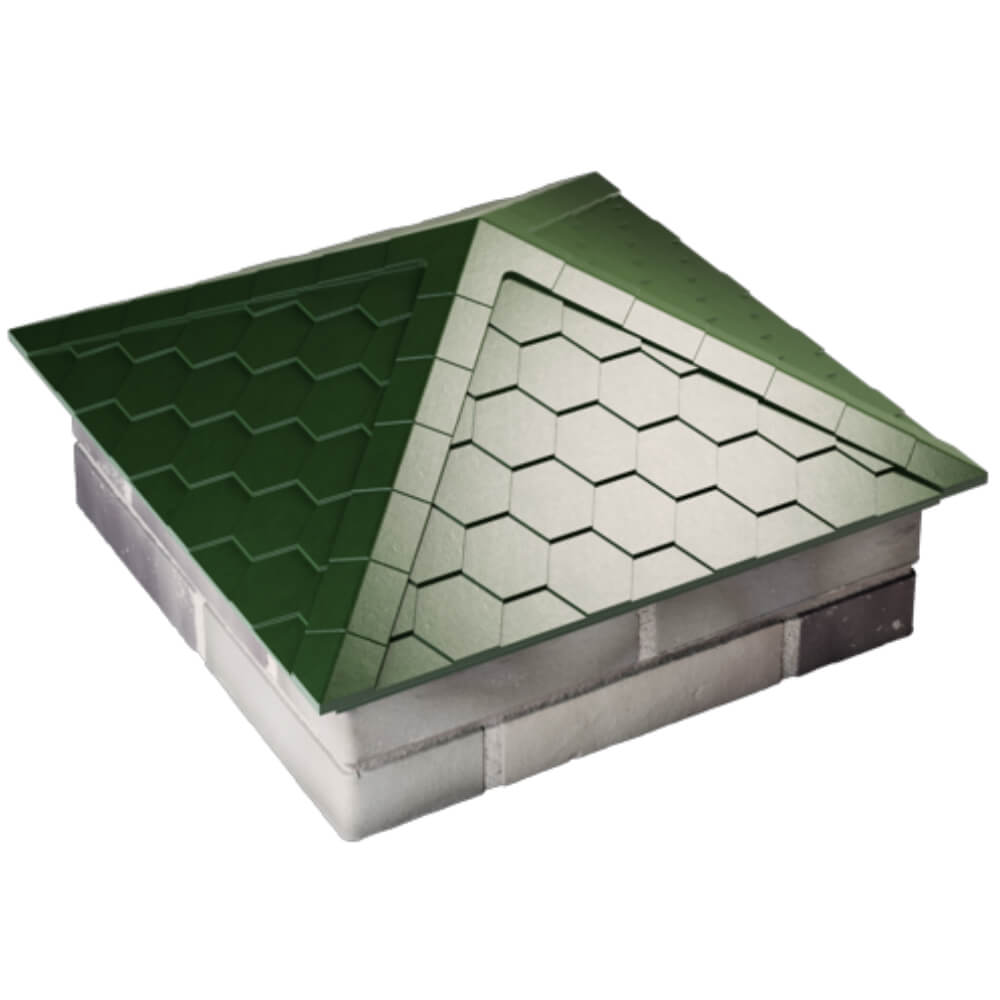 Колпак Zking Эверест Зеленый на столб 2х2 кирпича (535х535мм) Зеленокумск фото
