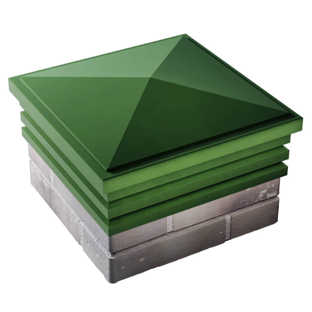 Колпак Zking Бона ХайТек Зеленый на столб 1.5х1.5 кирпича (385х385мм) в Зеленокумске фото