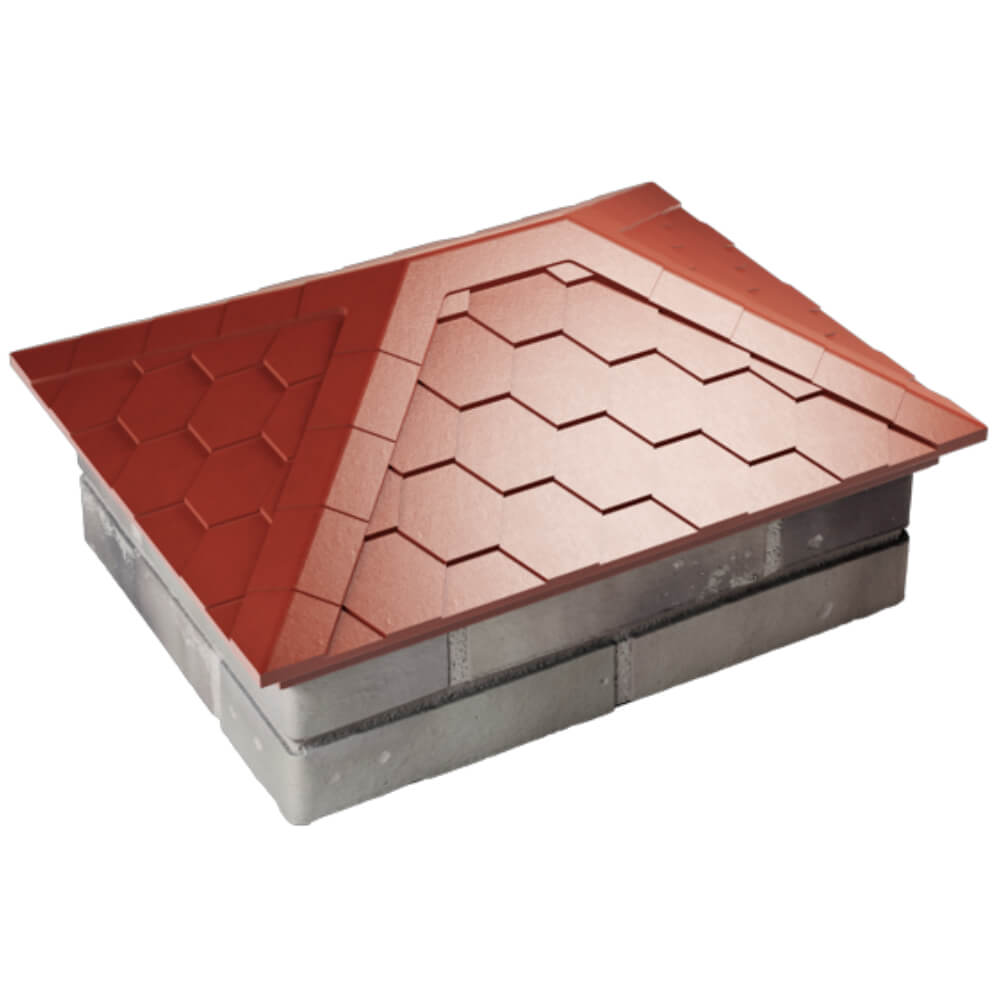 Колпак Zking Эверест Красный на столб 2х1.5 кирпича (520х390мм) Зеленокумск фото