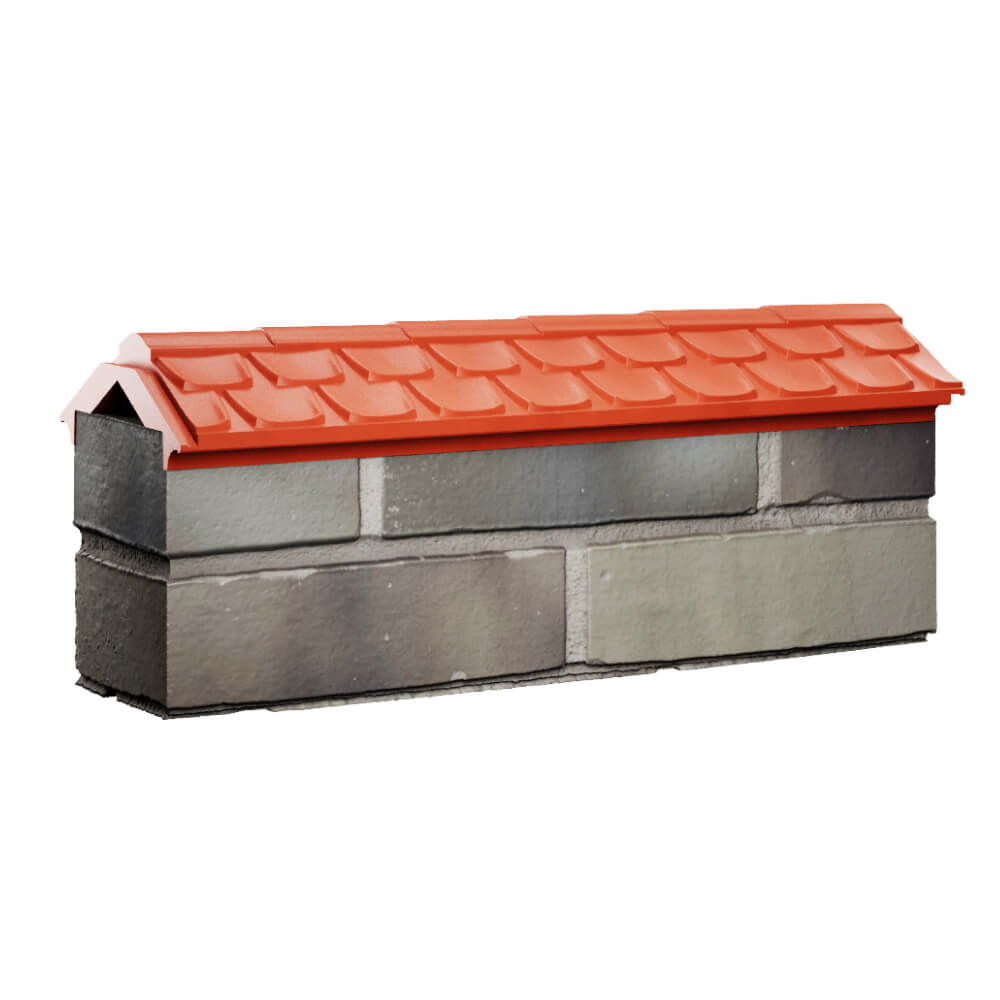 Парапет Zking Эльбрус Красный с посадкой на 0.5 кирпича (130мм) Зеленокумск фото