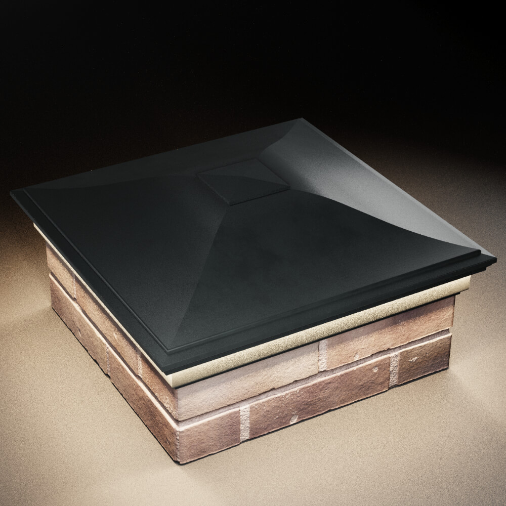 Колпак Zking Монблан Черный на столб 2х2 кирпича (515х515мм) c подсветкой в Зеленокумске фото