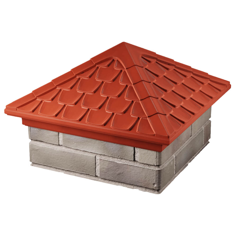 Колпак Zking Эльбрус Красный на столб 1.5х1.5 кирпича (385х385мм) в Зеленокумске фото