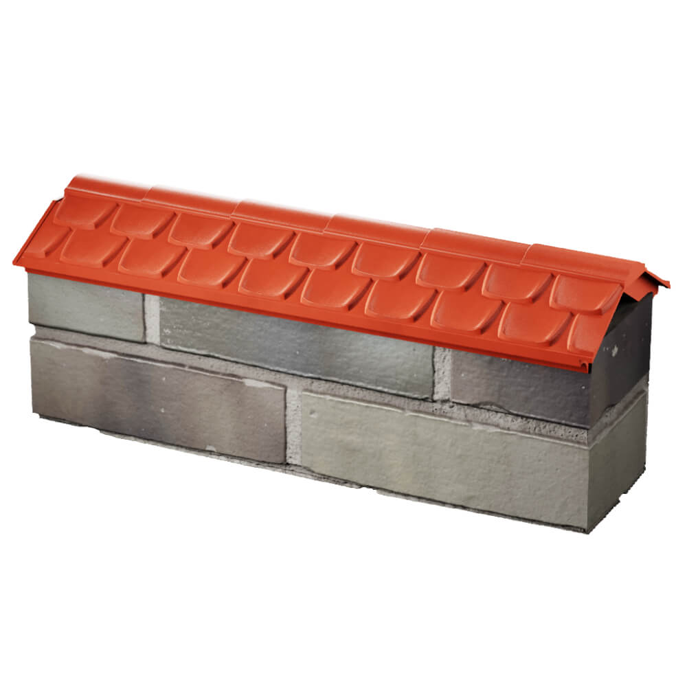 Парапет Zking Эльбрус Красный с посадкой на 0.5 кирпича (130мм) в Зеленокумске фото