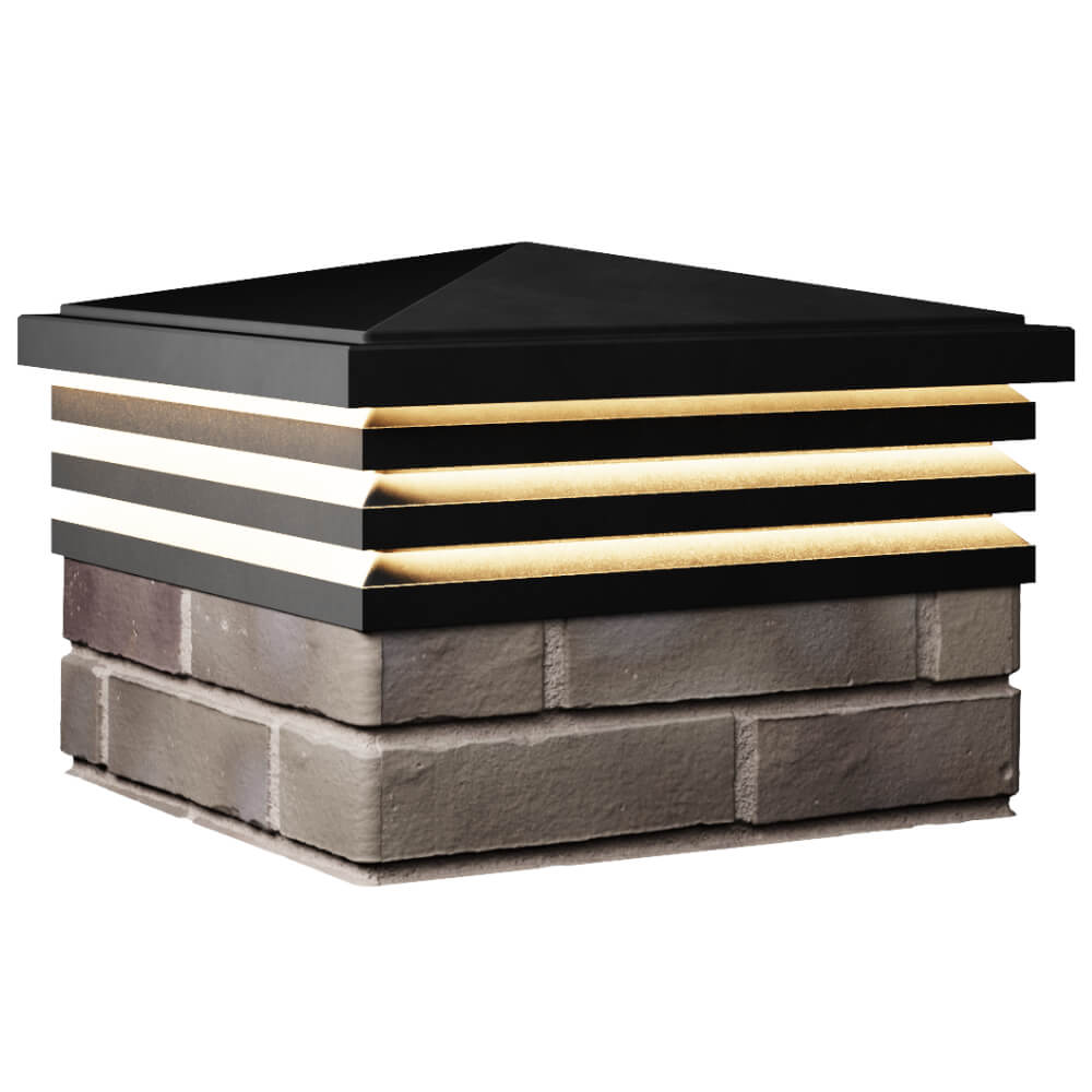 Колпак Zking Бона ХайТек Черный на столб 1.5х1.5 кирпича (385х385мм) с подсветкой в Зеленокумске фото