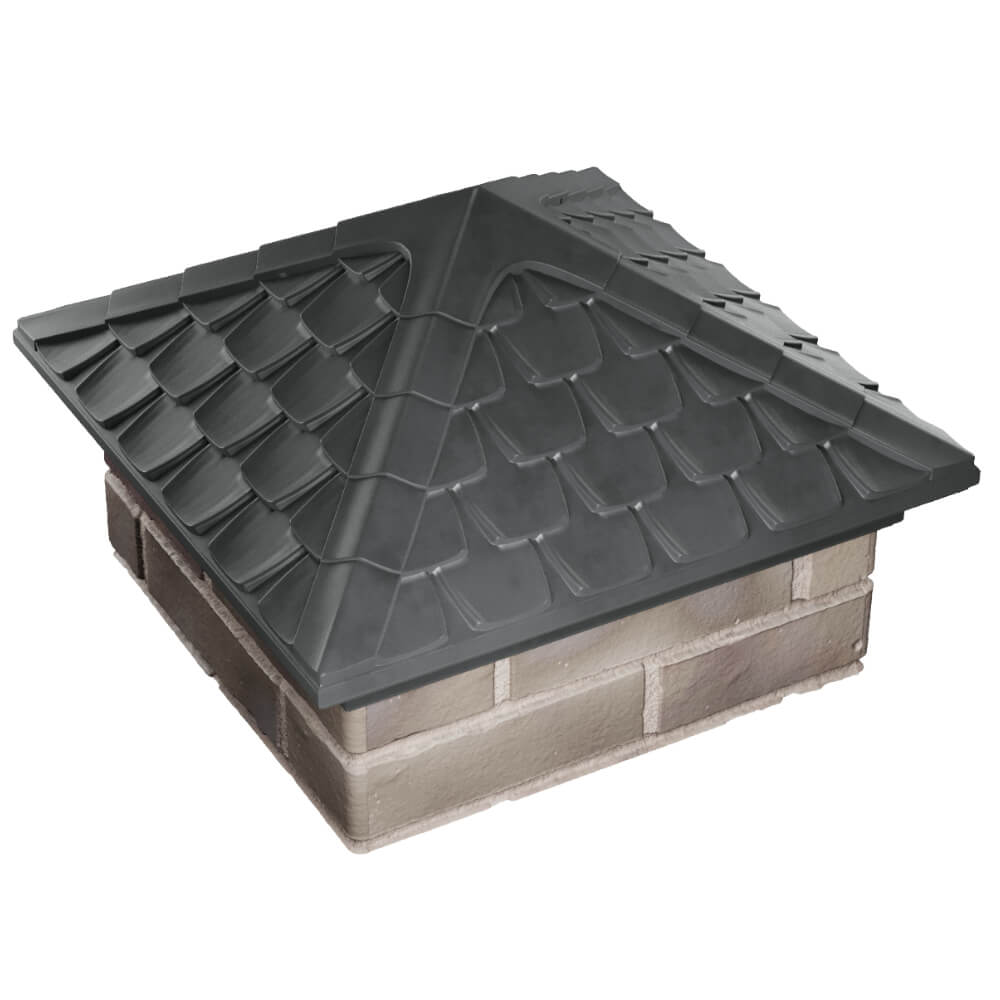 Колпак Zking Эльбрус Серый на столб 1.5х1.5 кирпича (385х385мм) в Зеленокумске фото