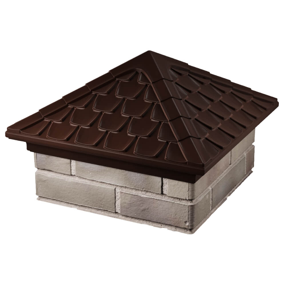 Колпак Zking Эльбрус Коричневый на столб 1.5х1.5 кирпича (385х385мм) в Зеленокумске фото