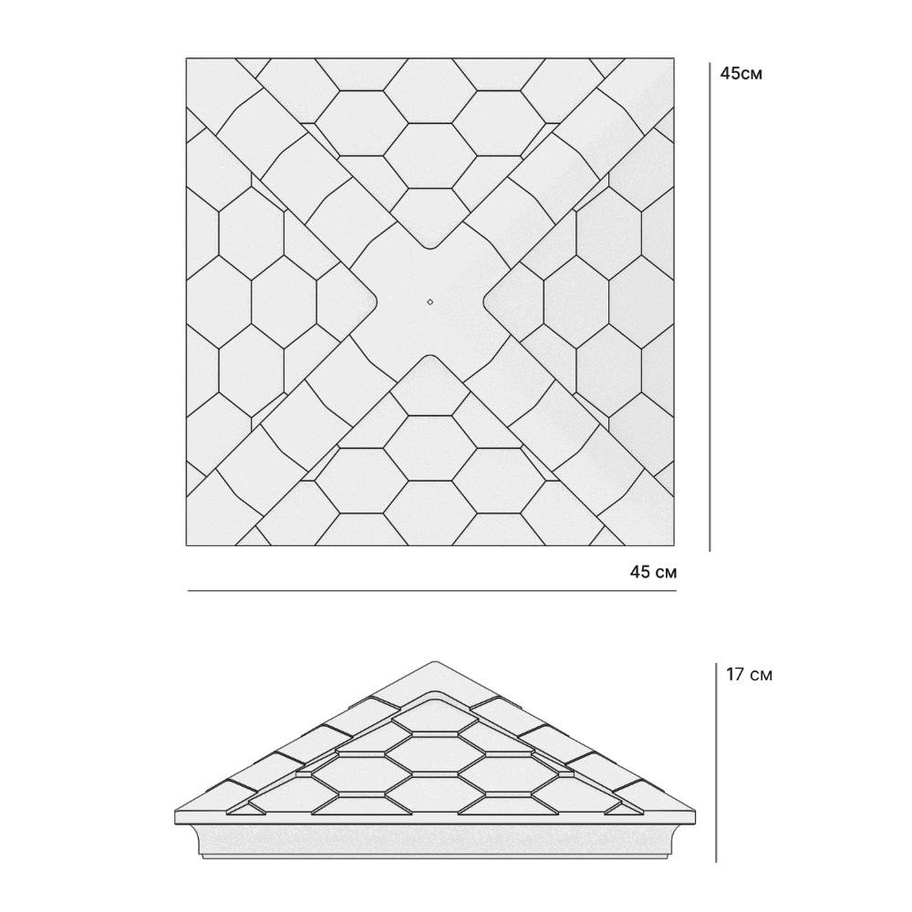 Колпак Zking Эверест Бежевый на столб 1.5х1.5 кирпича (390х390мм) в Зеленокумске фото