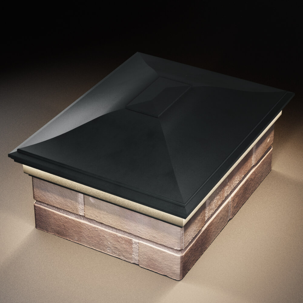 Колпак Zking Монблан Черный на столб 2х1.5 кирпича (515х385мм) c подсветкой в Зеленокумске фото