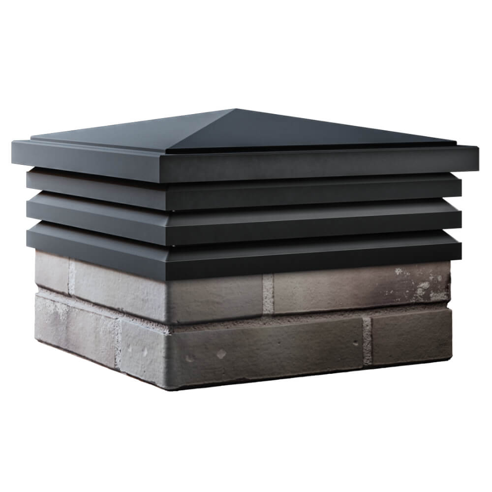 Колпак Zking Бона ХайТек Черный на столб 1.5х1.5 кирпича (385х385мм) в Зеленокумске фото