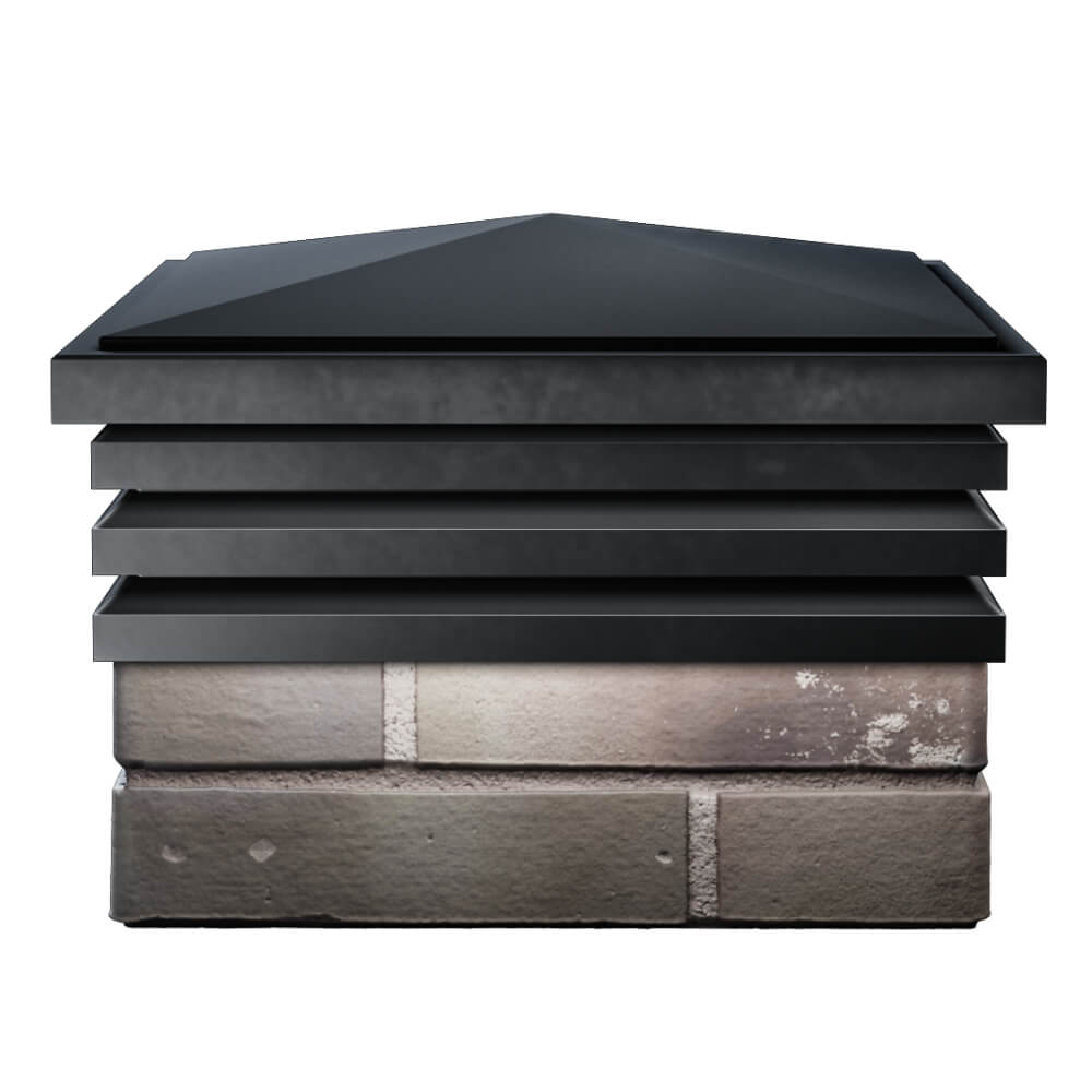 Колпак Zking Бона ХайТек Черный на столб 1.5х1.5 кирпича (385х385мм) Зеленокумск фото