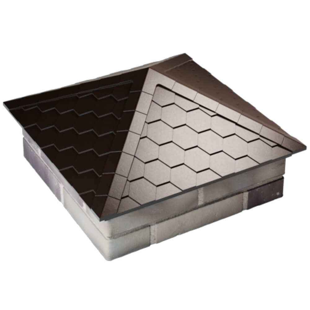 Колпак Zking Эверест Коричневый на столб 2х2 кирпича (535х535мм) Зеленокумск фото