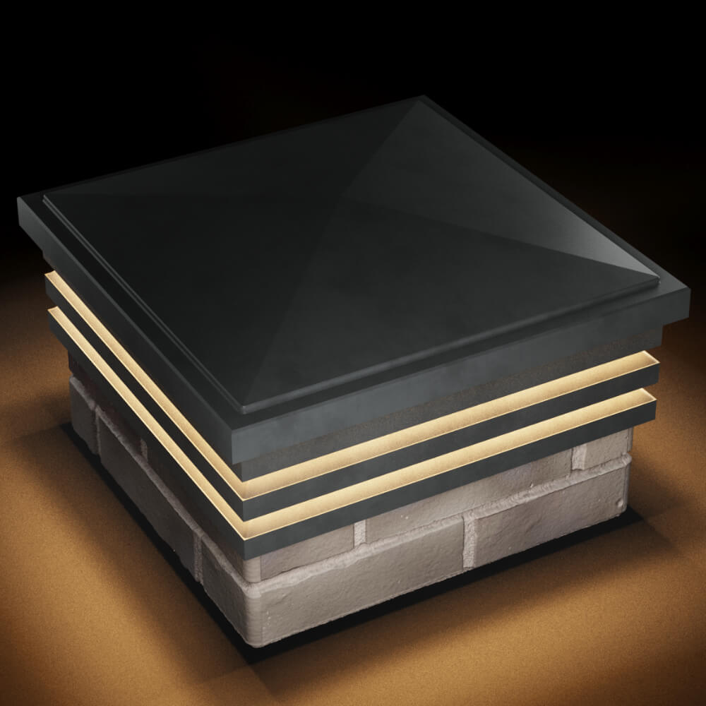 Колпак Zking Бона ХайТек Серый на столб 1.5х1.5 кирпича (385х385мм) с подсветкой в Зеленокумске фото