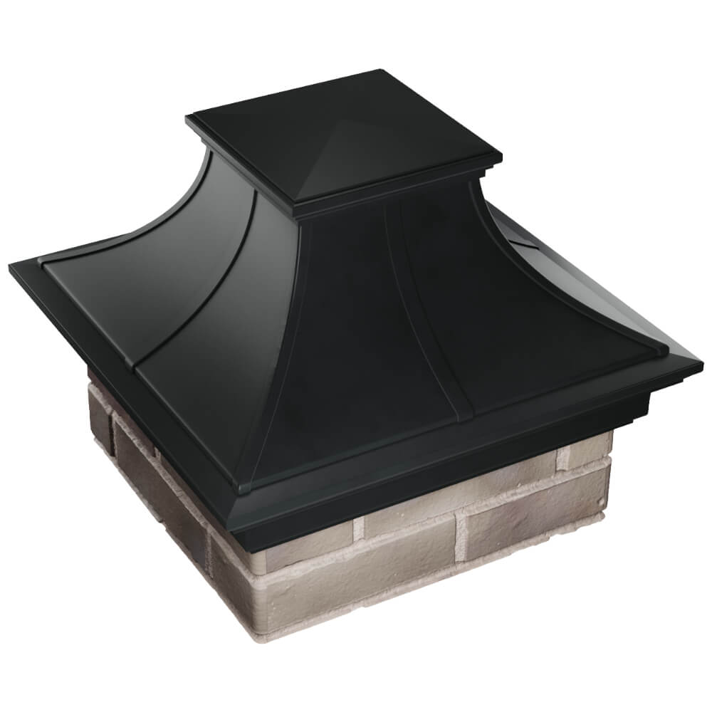 Колпак Zking Монблан Премиум Черный на столб 1.5х1.5 кирпича (385х385мм) в Зеленокумске фото