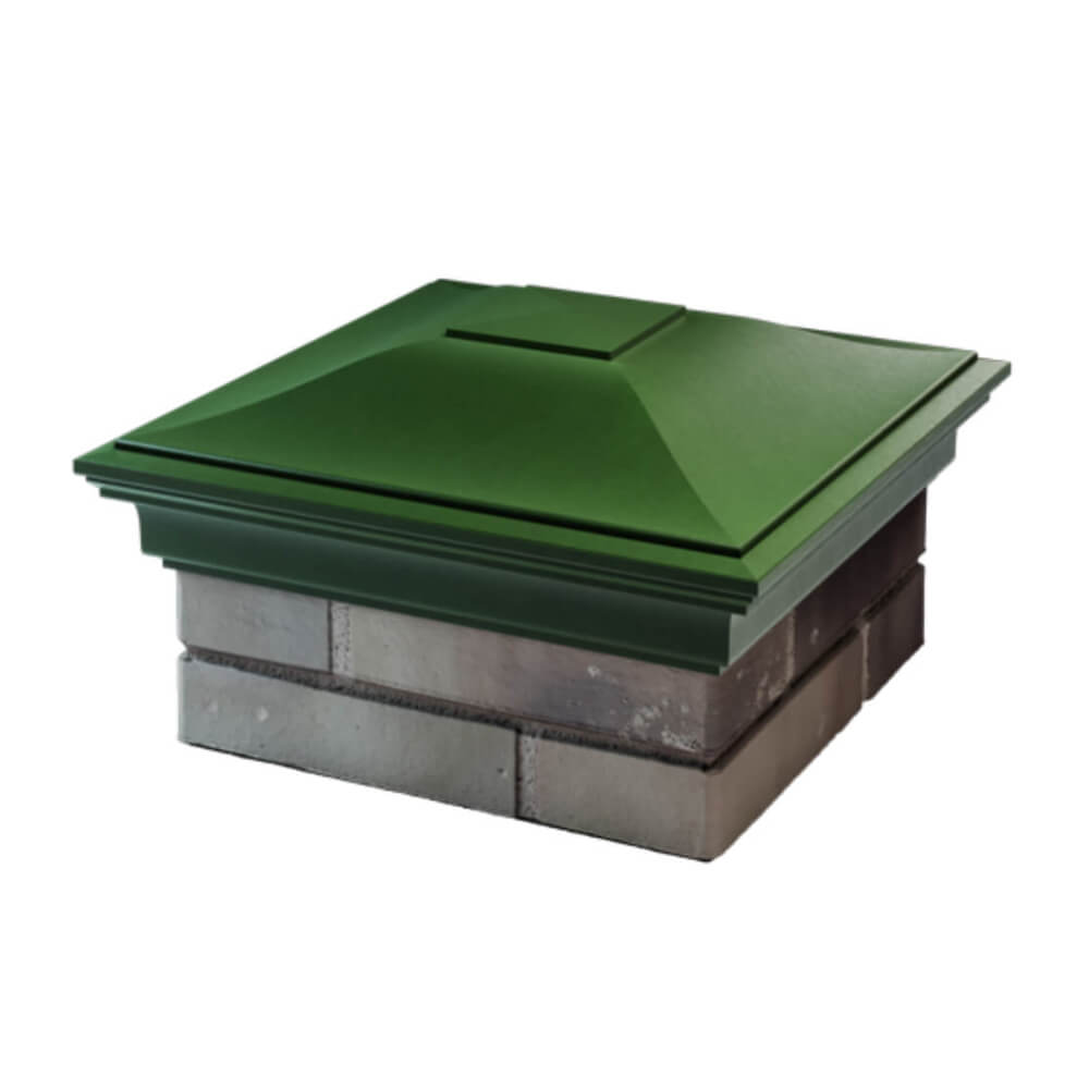 Колпак Zking Монблан Зеленый на столб 1.5х1.5 еврокирпича 0.7НФ (355х355мм) в Зеленокумске фото