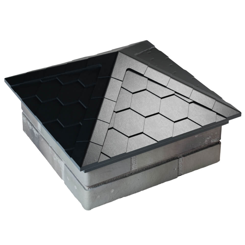 Колпак Zking Эверест Черный на столб 1.5х1.5 кирпича (390х390мм) в Зеленокумске фото