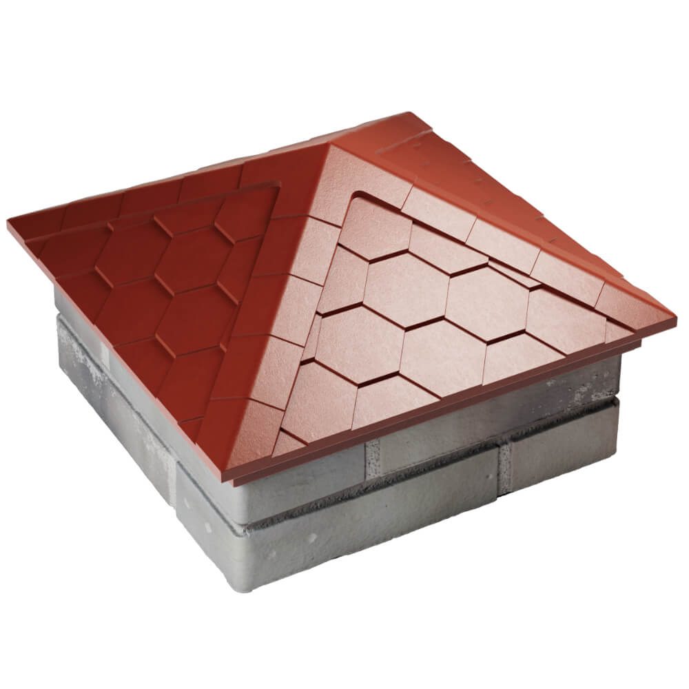 Колпак Zking Эверест Красный на столб 1.5х1.5 кирпича (390х390мм) в Зеленокумске фото