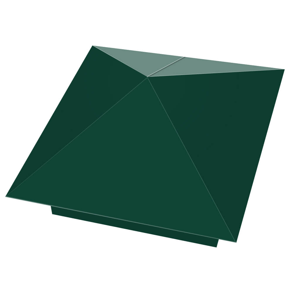 Колпак металлический 390х390мм RAL6005 Зеленый Мох заборный Зеленокумск фото