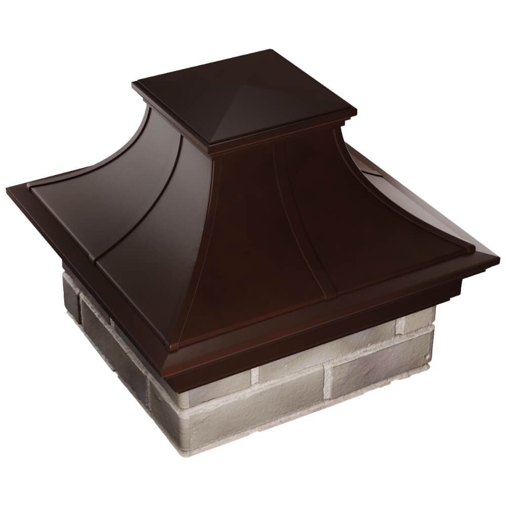 Колпак Zking Монблан Премиум Коричневый на столб 1.5х1.5 кирпича (385х385мм) в Зеленокумске фото