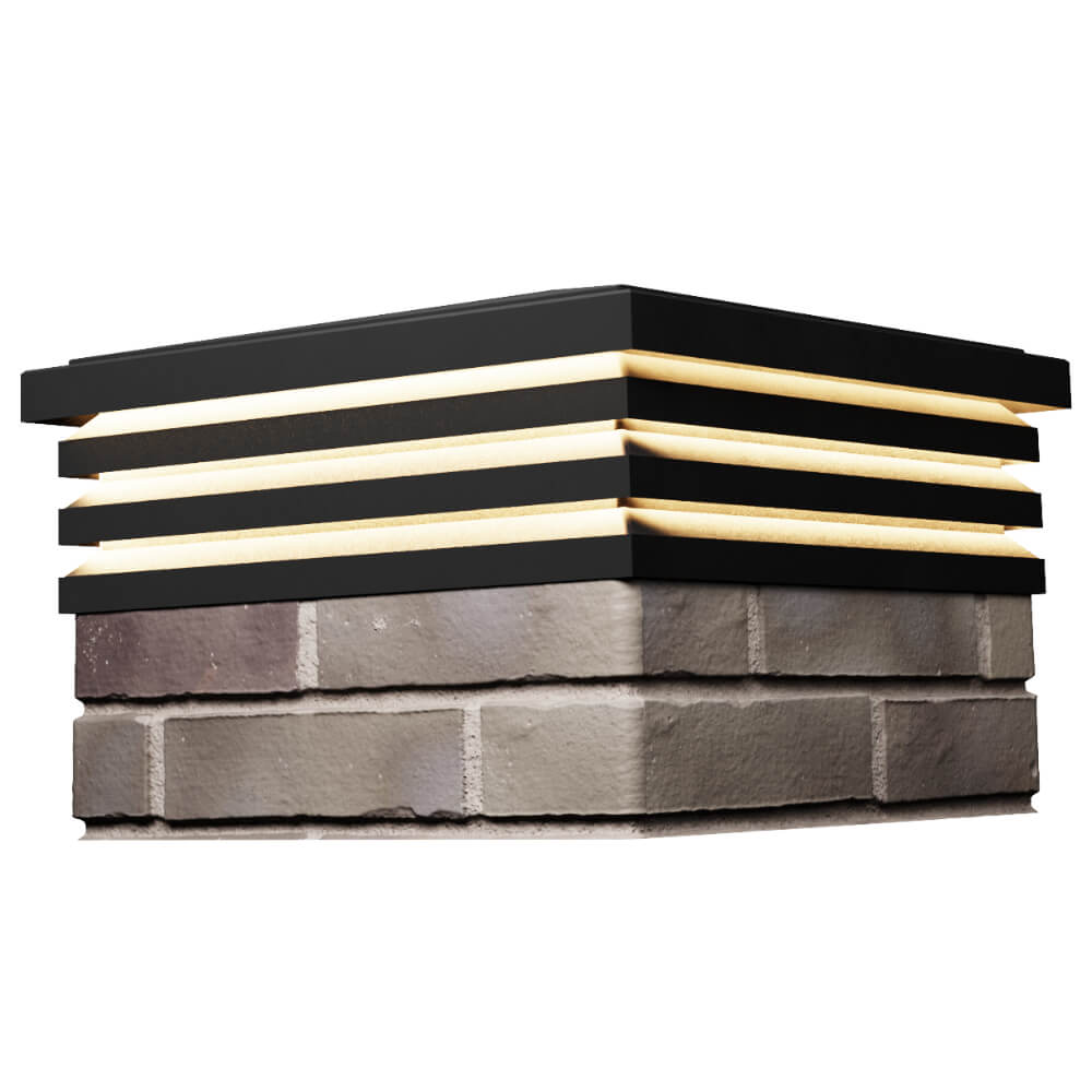 Колпак Zking Бона ХайТек Черный на столб 1.5х1.5 кирпича (385х385мм) с подсветкой в Зеленокумске фото