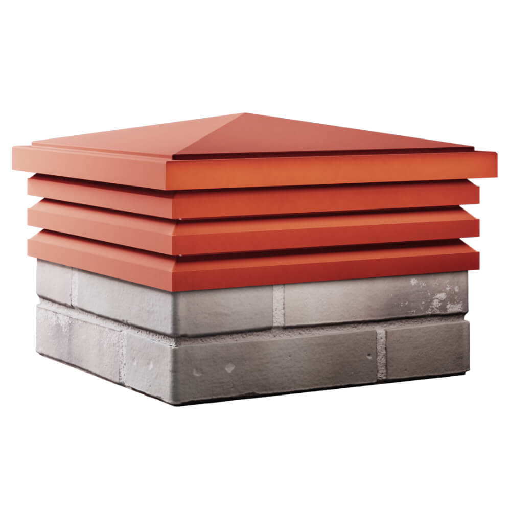 Колпак Zking Бона ХайТек Красный на столб 1.5х1.5 кирпича (385х385мм) в Зеленокумске фото