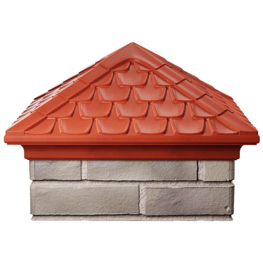 Колпак Zking Эльбрус Красный на столб 1.5х1.5 кирпича (385х385мм) Зеленокумск фото