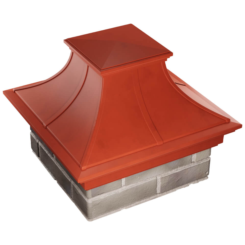 Колпак Zking Монблан Премиум Красный на столб 1.5х1.5 кирпича (385х385мм) в Зеленокумске фото
