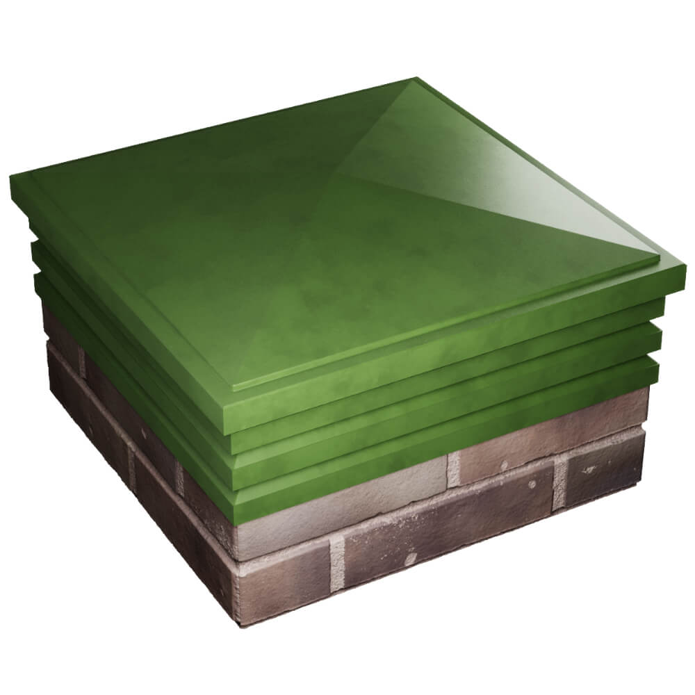 Колпак Zking Бона ХайТек Зеленый на столб 2х2 кирпича (513х513мм) в Зеленокумске фото