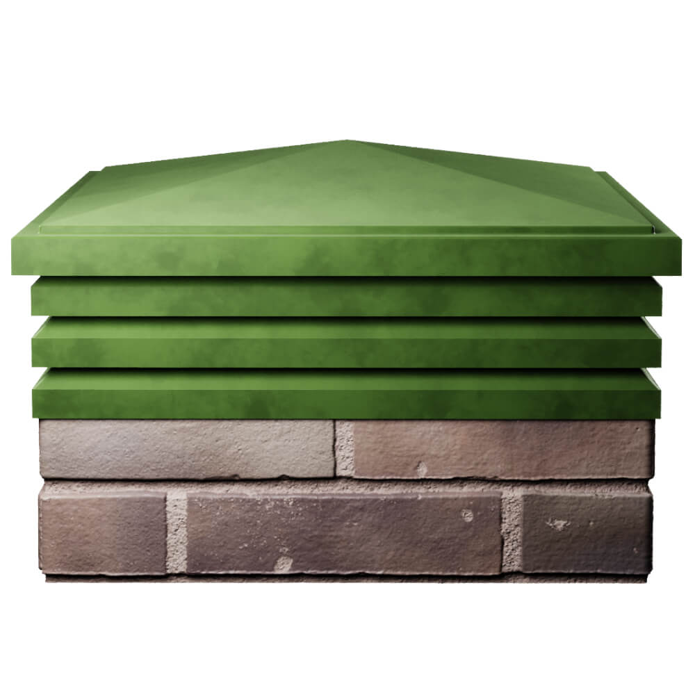 Колпак Zking Бона ХайТек Зеленый на столб 2х2 кирпича (513х513мм) Зеленокумск фото