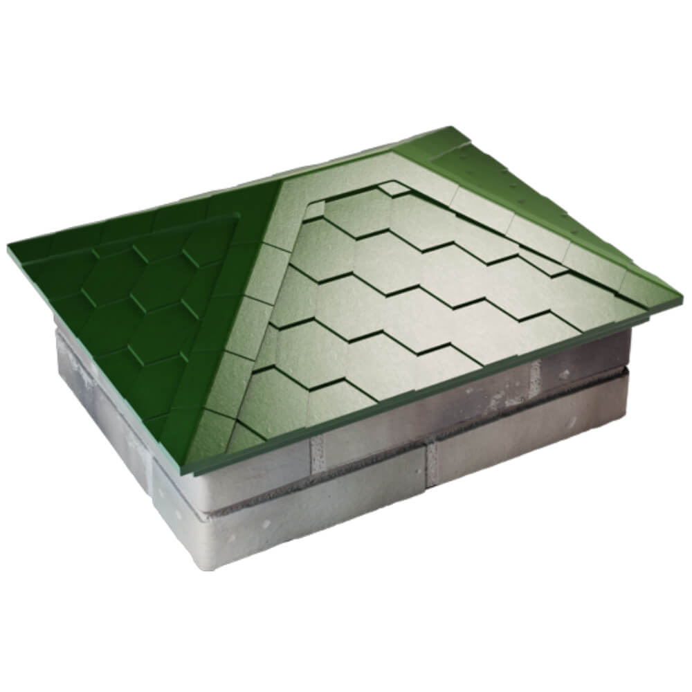 Колпак Zking Эверест Зеленый на столб 2х1.5 кирпича (520х390мм) Зеленокумск фото