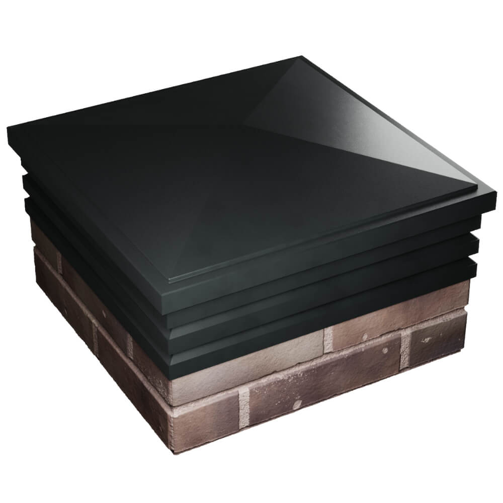 Колпак Zking Бона ХайТек Черный на столб 2х2 кирпича (513х513мм) в Зеленокумске фото