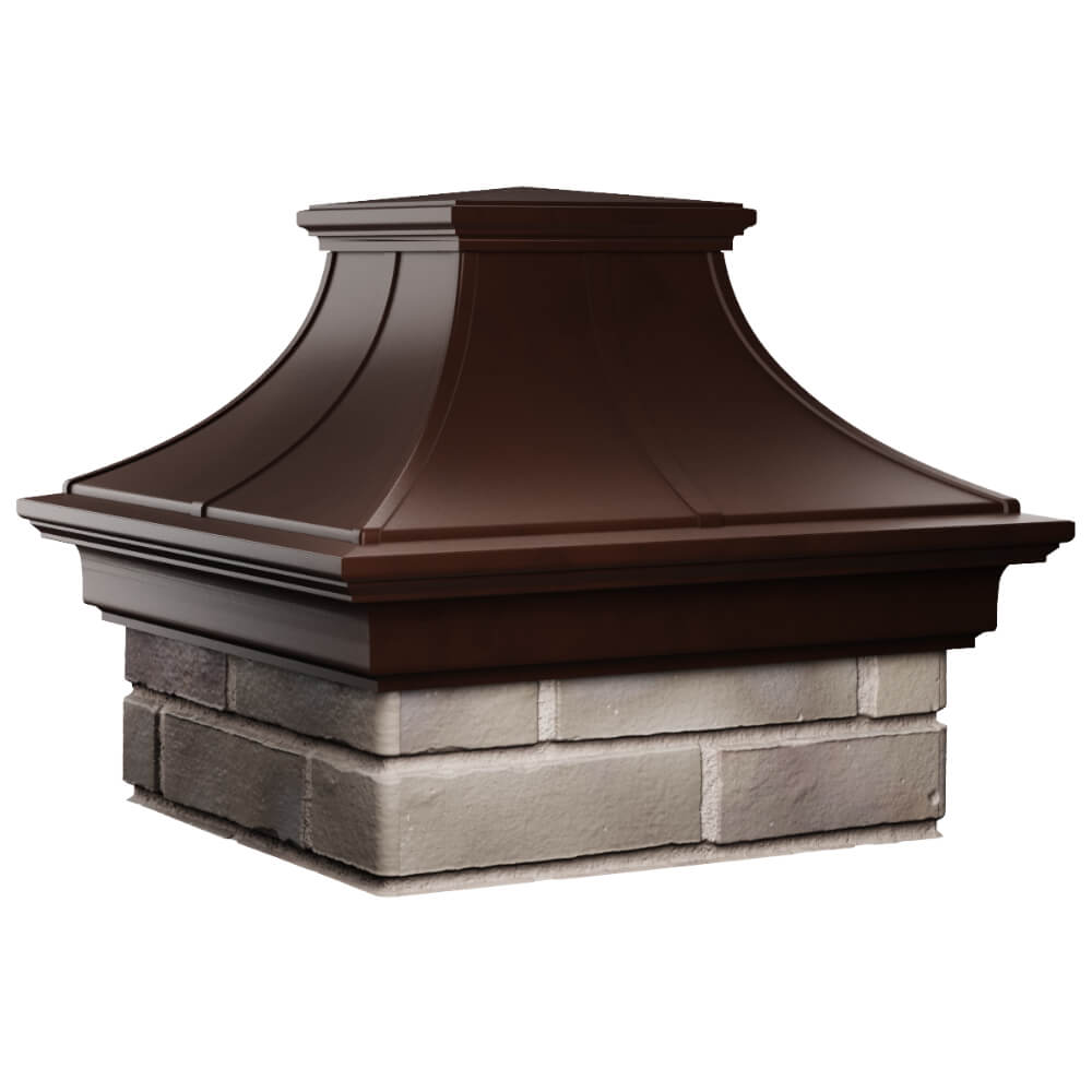 Колпак Zking Монблан Премиум Коричневый на столб 1.5х1.5 кирпича (385х385мм) в Зеленокумске фото