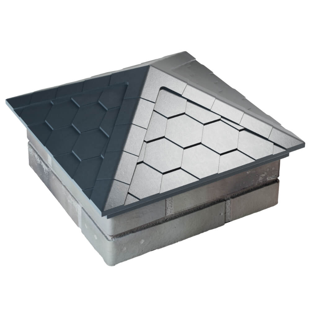 Колпак Zking Эверест Серый на столб 1.5х1.5 кирпича (390х390мм) в Зеленокумске фото