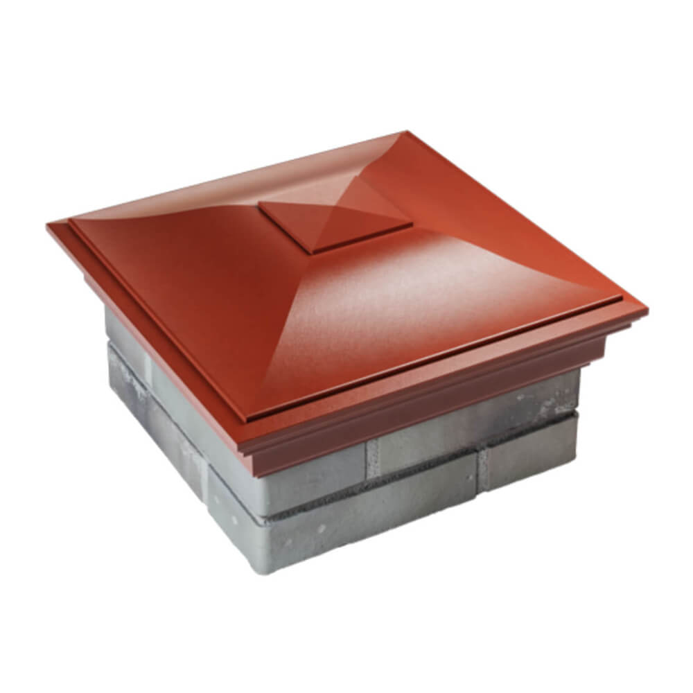 Колпак Zking Монблан Красный на столб 1.5х1.5 еврокирпича 0.7НФ (355х355мм) в Зеленокумске фото