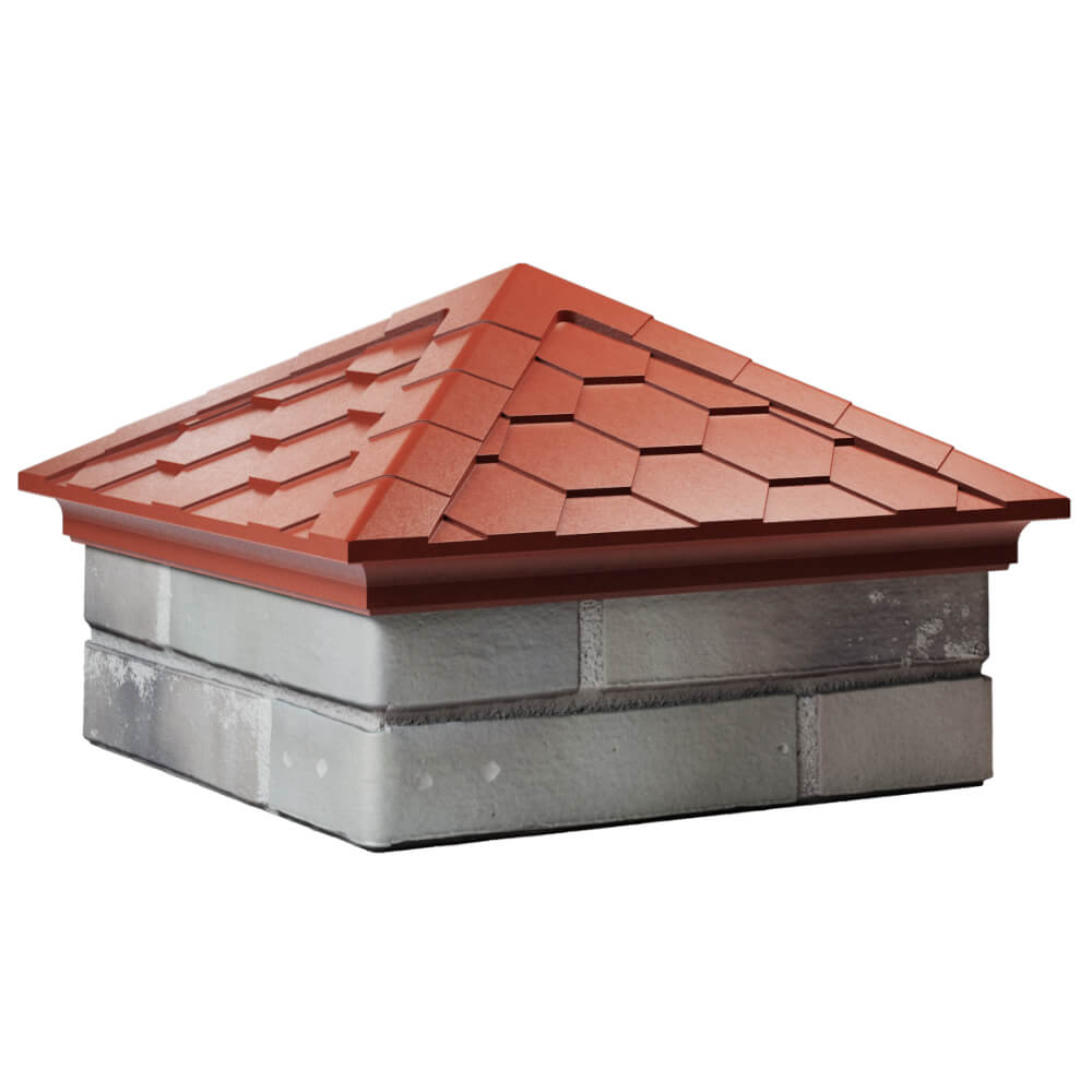 Колпак Zking Эверест Красный на столб 1.5х1.5 кирпича (390х390мм) в Зеленокумске фото