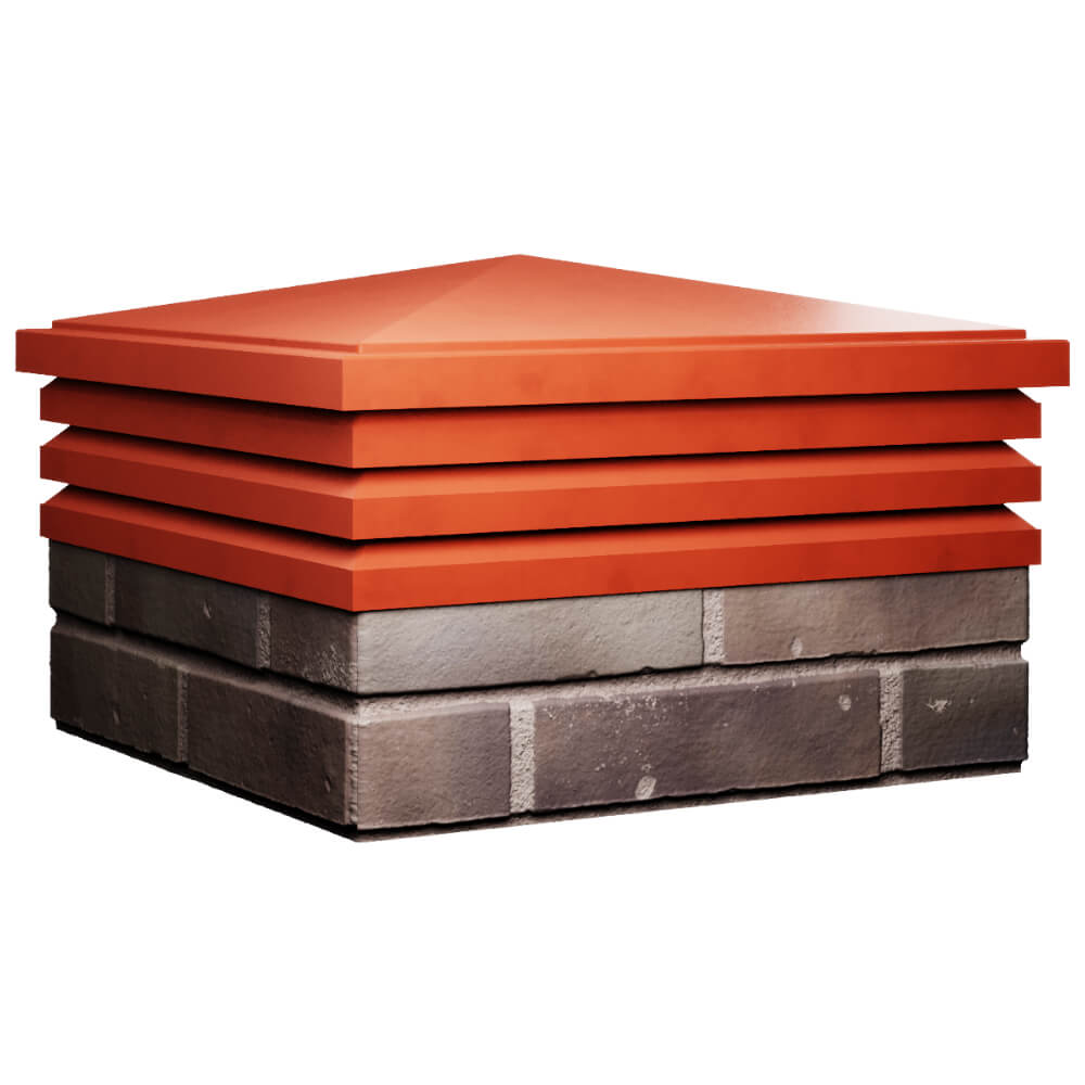 Колпак Zking Бона ХайТек Красный на столб 2х2 кирпича (513х513мм) в Зеленокумске фото