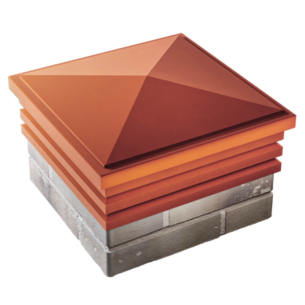 Колпак Zking Бона ХайТек Красный на столб 1.5х1.5 кирпича (385х385мм) в Зеленокумске фото