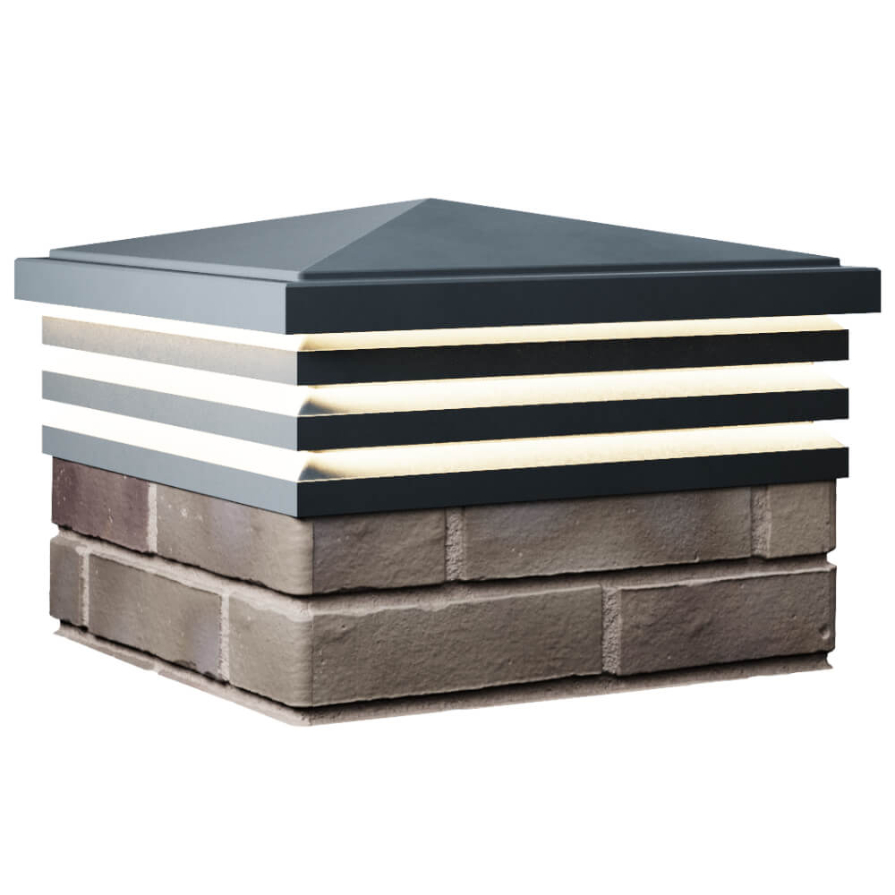 Колпак Zking Бона ХайТек Серый на столб 1.5х1.5 кирпича (385х385мм) с подсветкой в Зеленокумске фото