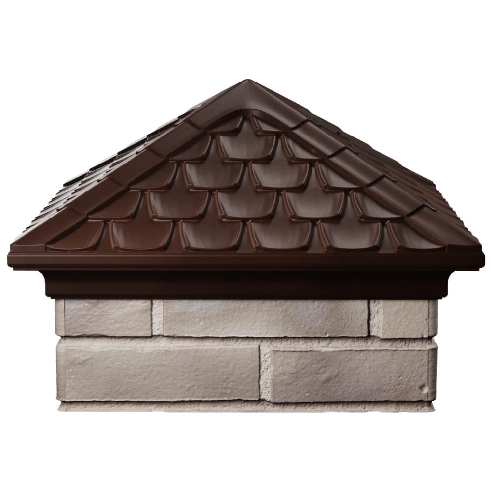 Колпак Zking Эльбрус Коричневый на столб 1.5х1.5 кирпича (385х385мм) Зеленокумск фото