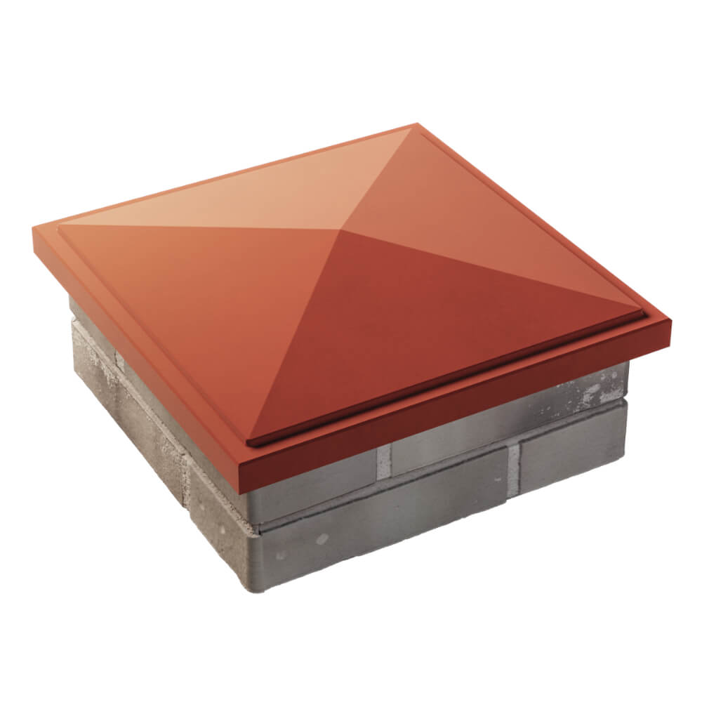 Колпак Zking БонаМоно Красный на столб 1.5х1.5 кирпича (385х385, 400х400мм) в Зеленокумске фото