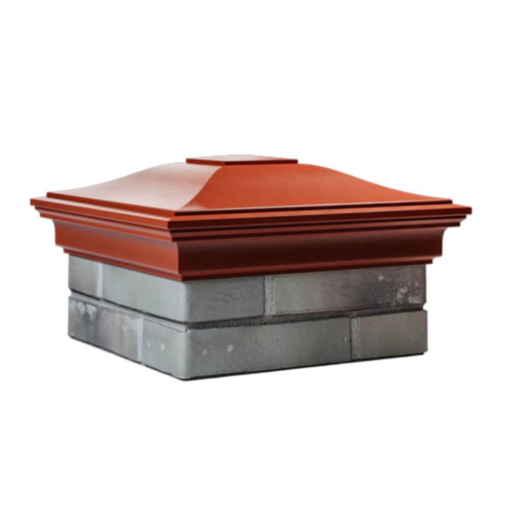 Колпак Zking Монблан Красный на столб 1.5х1.5 еврокирпича 0.7НФ (355х355мм) в Зеленокумске фото