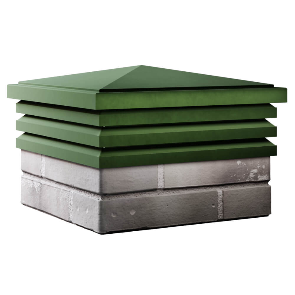 Колпак Zking Бона ХайТек Зеленый на столб 1.5х1.5 кирпича (385х385мм) в Зеленокумске фото