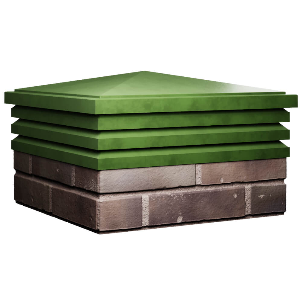 Колпак Zking Бона ХайТек Зеленый на столб 2х2 кирпича (513х513мм) в Зеленокумске фото