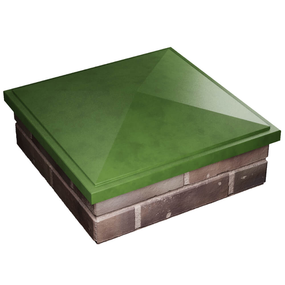 Колпак Zking БонаМоно Зеленый на столб 2х2 кирпича (515х515, 530х530мм) в Зеленокумске фото