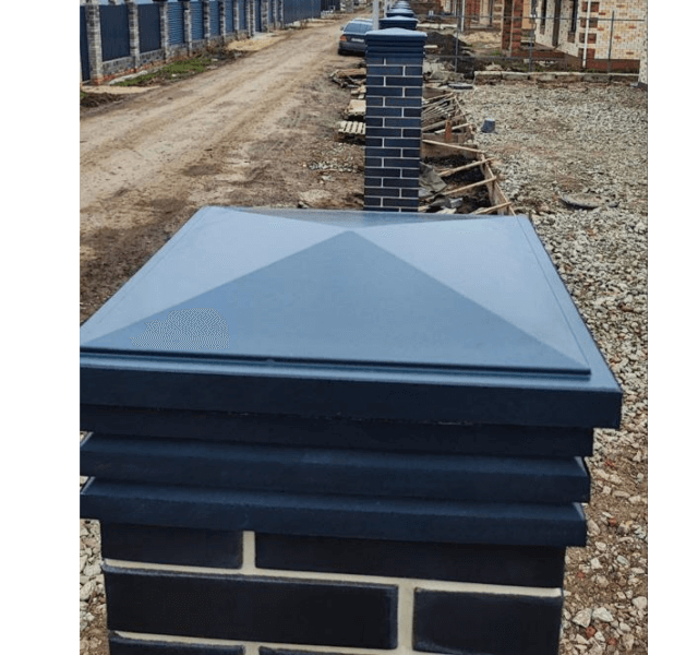 Колпак Zking Бона ХайТек Серый на столб 1.5х1.5 кирпича (385х385мм) в Зеленокумске фото