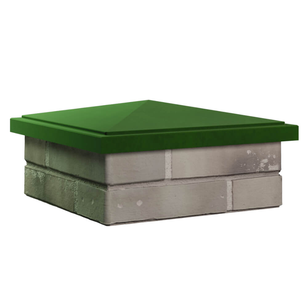 Колпак Zking БонаМоно Зеленый на столб 1.5х1.5 кирпича (385х385, 400х400мм) в Зеленокумске фото