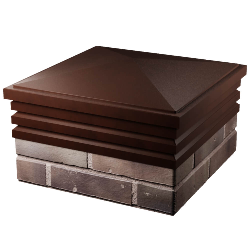 Колпак Zking Бона ХайТек Коричневый на столб 2х2 кирпича (513х513мм) в Зеленокумске фото